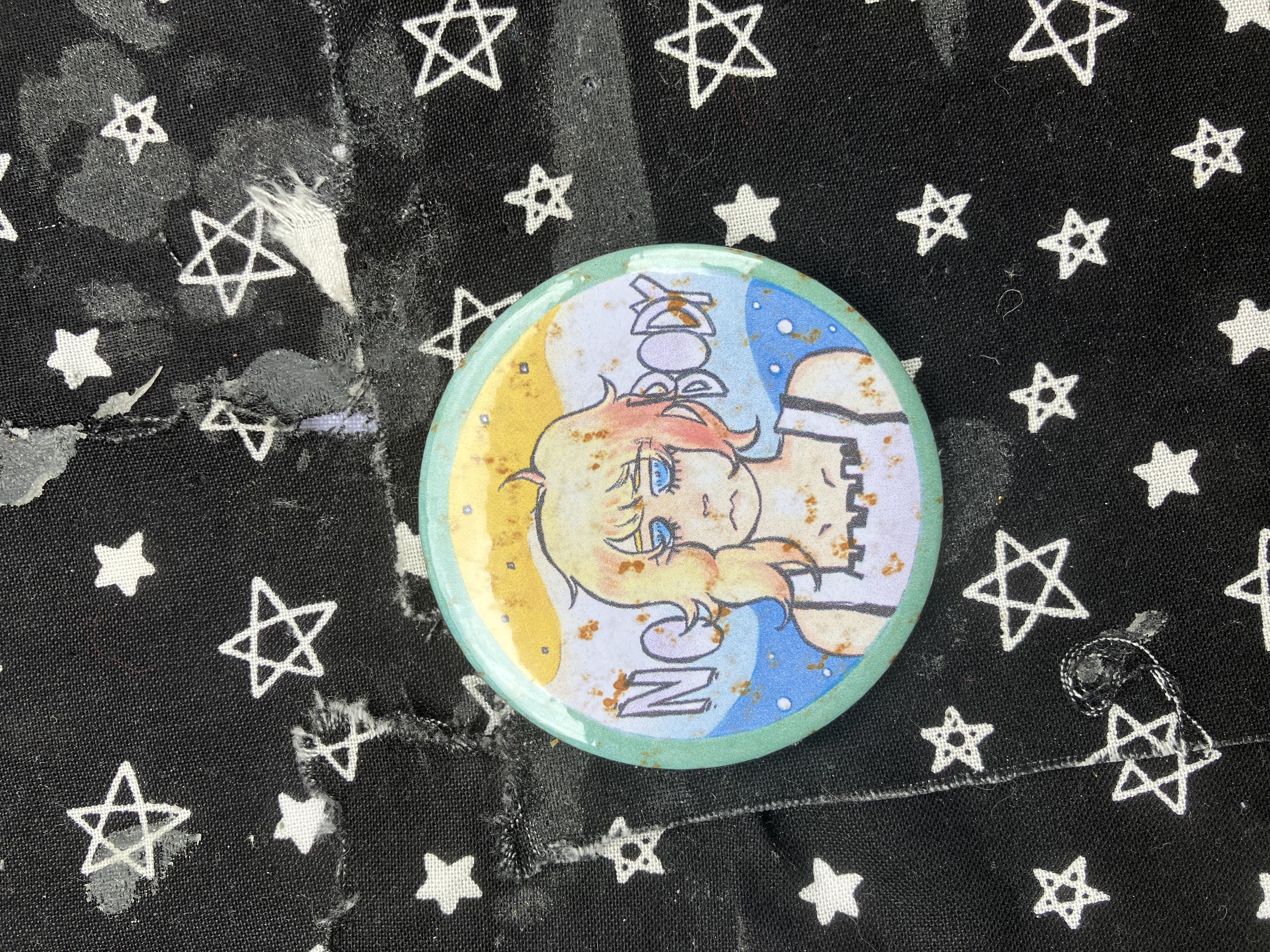 Button of Kingdom hearts Namine with the word nobody behind her.