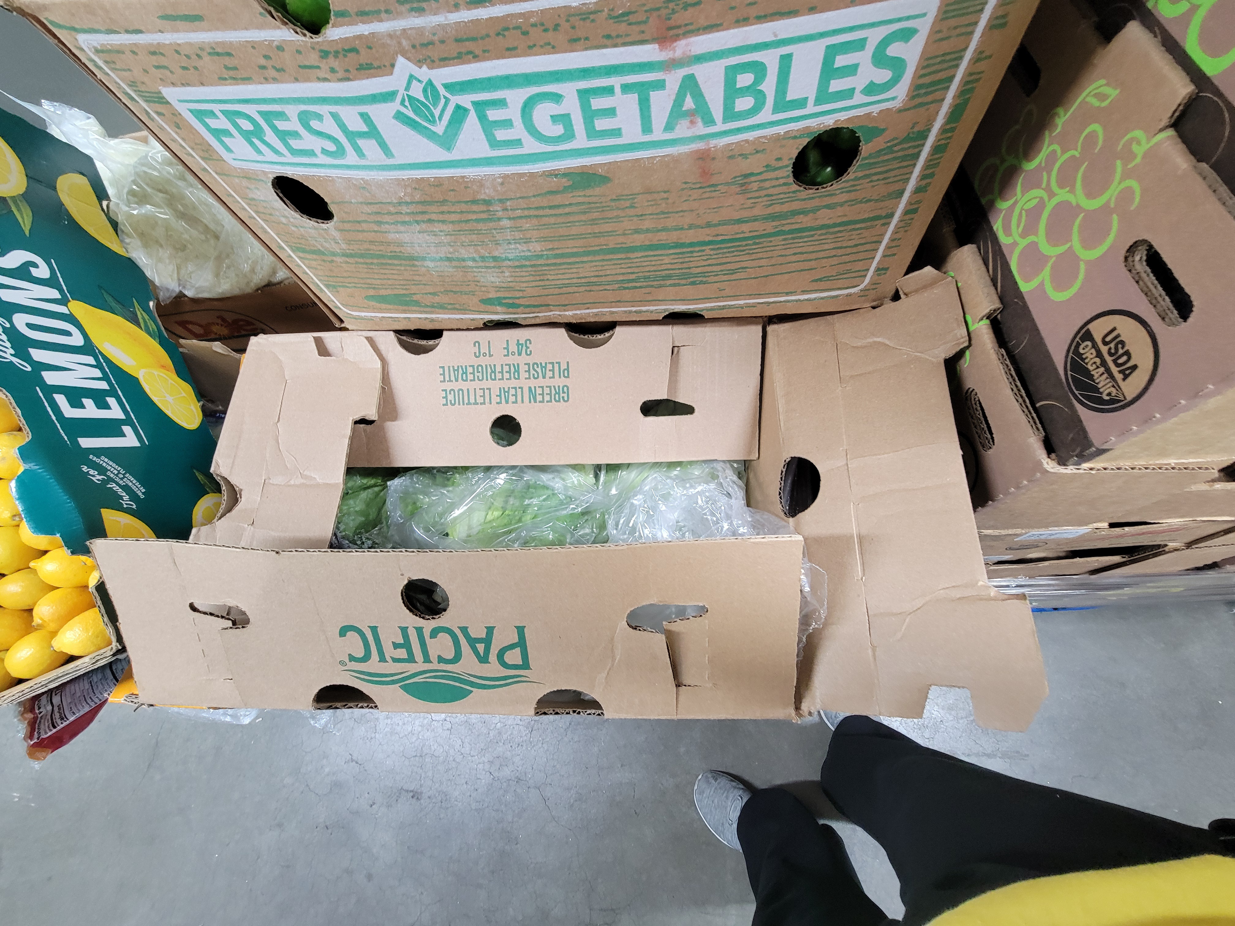 Boxes of produce.