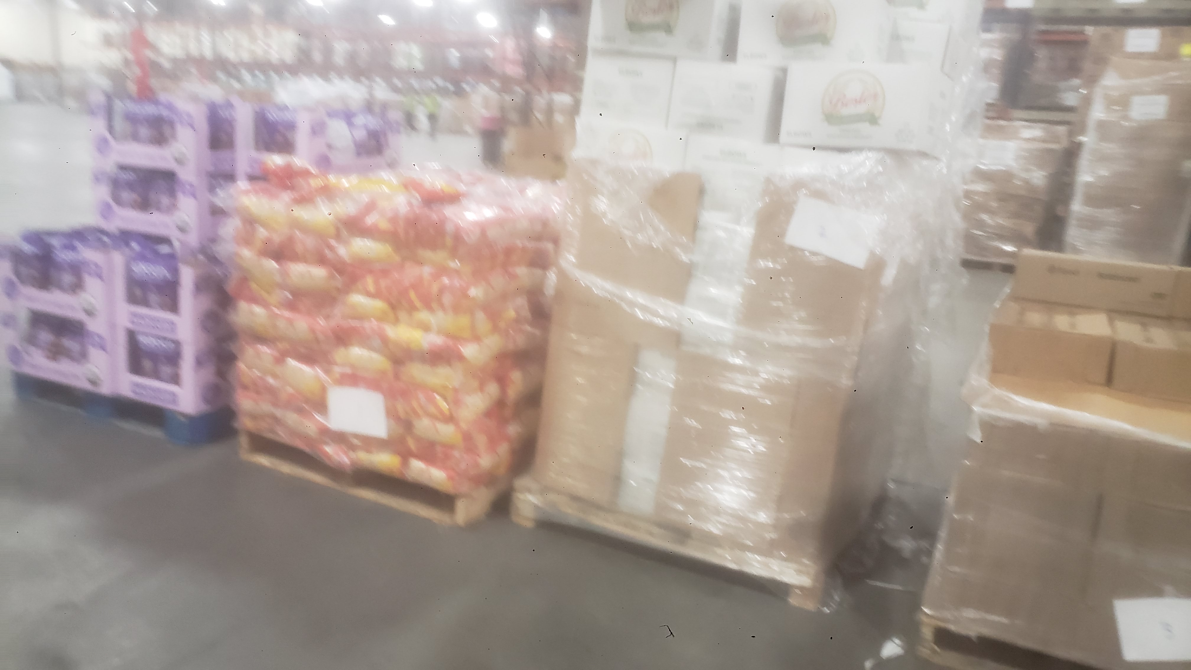 Pallets of food.