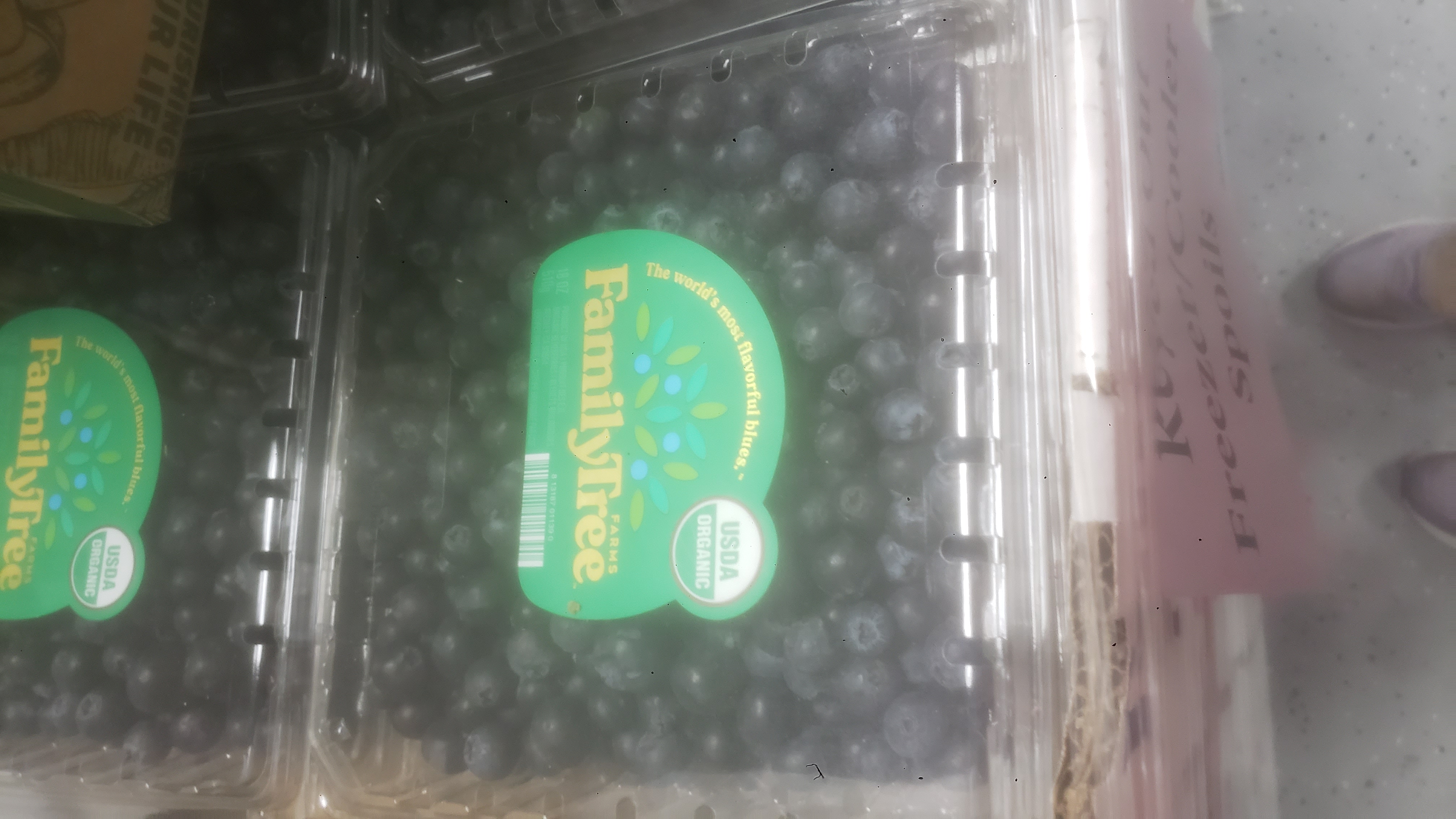 Containers of blueberries.