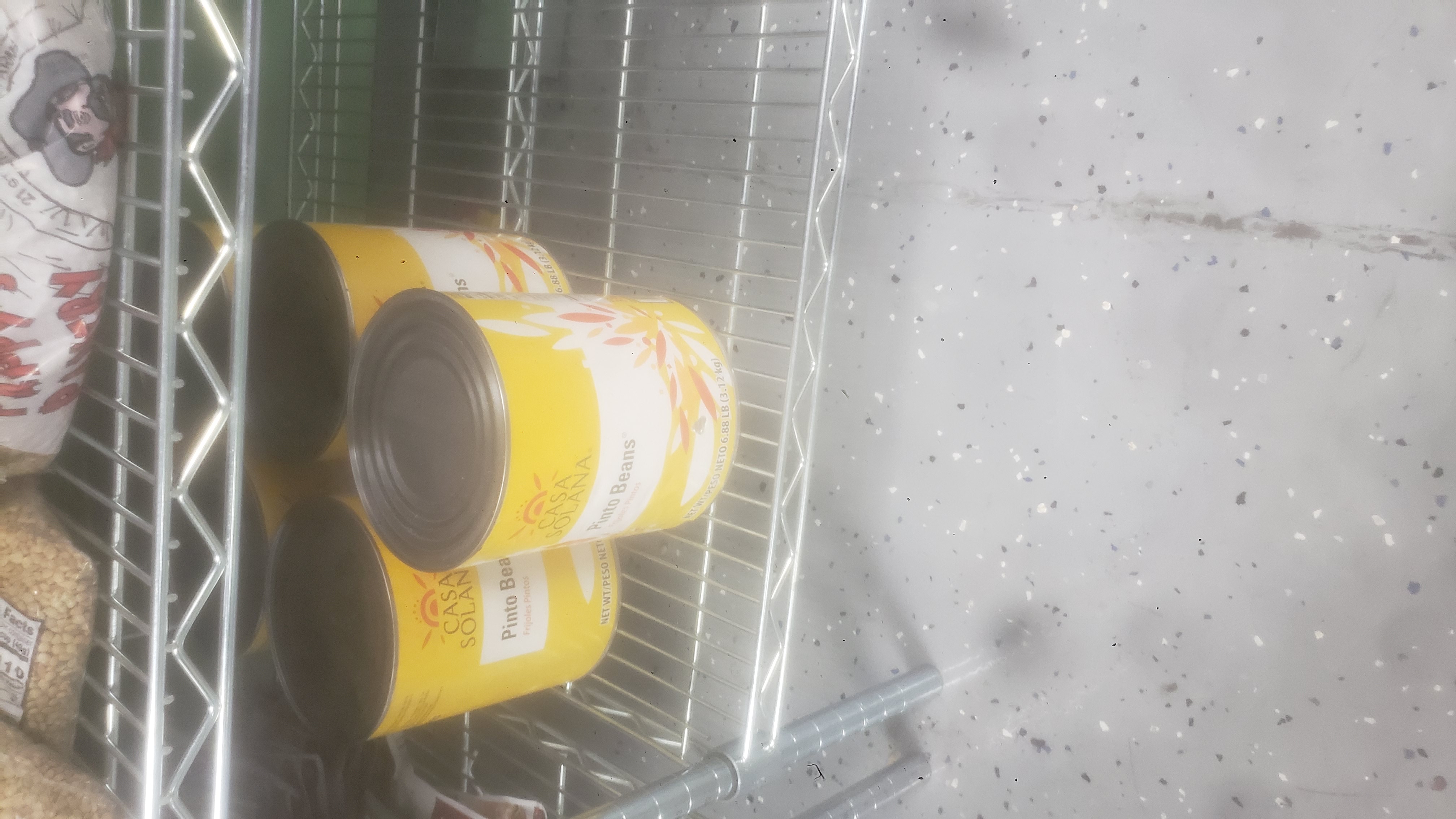  #10 cans of pinto bags.